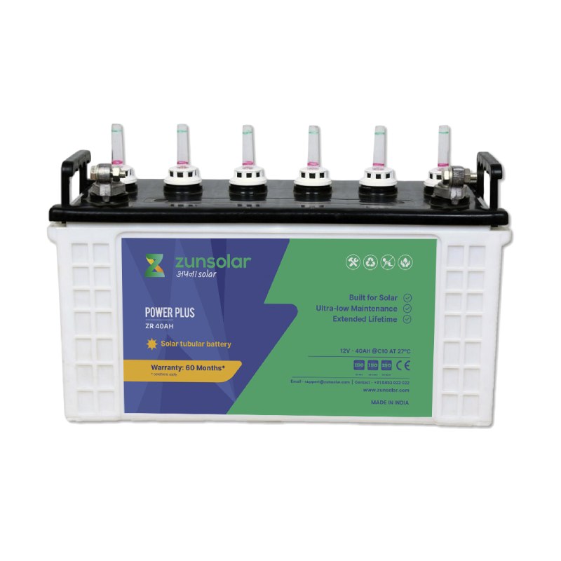 ZunSolar Power Plus ZR 40Ah 12 Volt Solar Battery